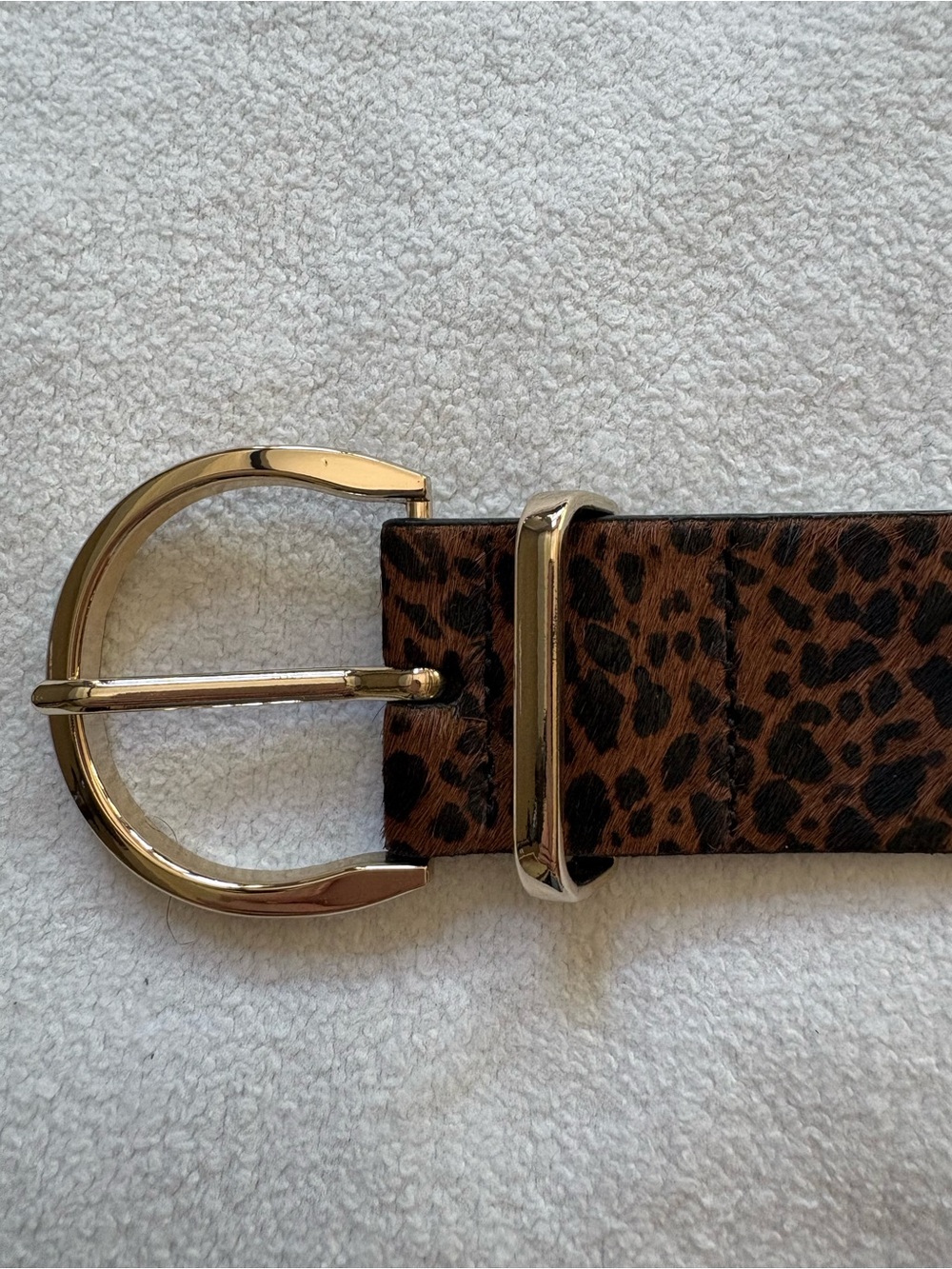 WHBM leopard print calf hair belt
